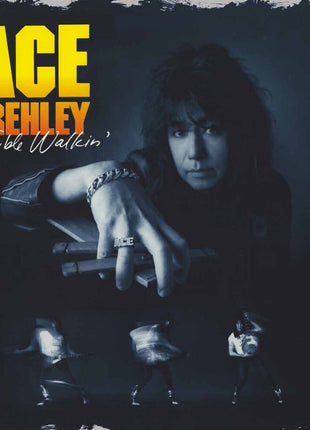 the album cover for Ace Frehley - Trouble Walkin' [Green Marble]