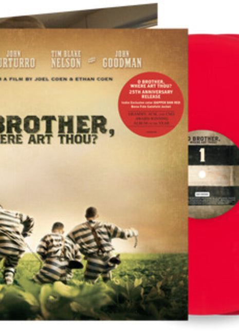 the album cover for Various Artists - O Brother, Where Art Thou? (Original Motion Picture Soundtrack) - 25th Anniversary [Indie Exclusive Dapper Dan Red]