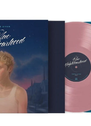 the album cover for Troye Sivan - Blue Neighbourhood 'Ten Years On' - 10th Anniversary [Blush Pink & Aqua Blue]