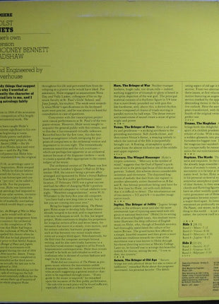 Gustav Holst - Richard Rodney Bennett / Susan Bradshaw : The Planets (LP)