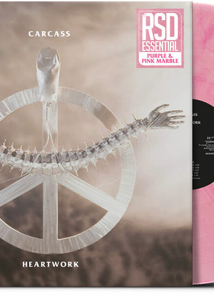 the album cover for Carcass - Heartwork [RSD Essentials Purple & Pink Marble]