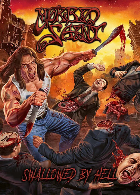 the album cover for Morbid Saint - Swallowed By Hell [Indie Exclusive Colored Vinyl]