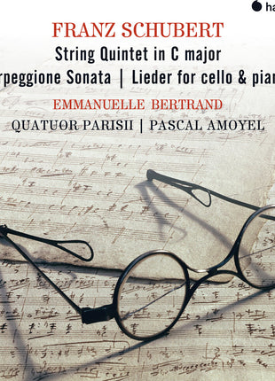 the album cover for Emmanuelle Bertrand  / Amoyel,Pascal - Schubert: String Quintet, Arpeggione Sonata
