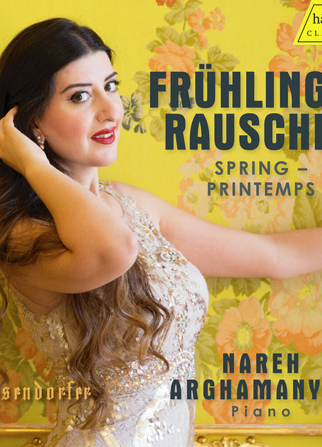 the album cover for Nareh Arghamanyan - Fruhlingsrauschen - Pno Works By Schubert Grieg