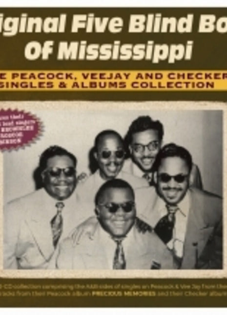 the album cover for Original Five Blind Boys Of Mississippi - Peacock, Vee Jay And Checker Singles & Albums