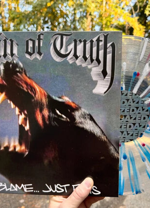 the album cover for Pain Of Truth - No Blame Just Facts - Red/Blue (Blue) [Clear Vinyl] [Limited Edition]
