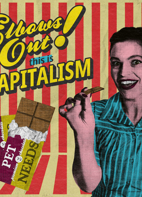 the album cover for PET NEEDS - Elbows Out This Is Capitalism