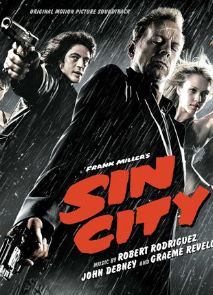 the album cover for Graeme Revell, John Debney & Robert Rodriguez - Sin City - Original Motion Picture Soundtrack [Blood Red Translucent]