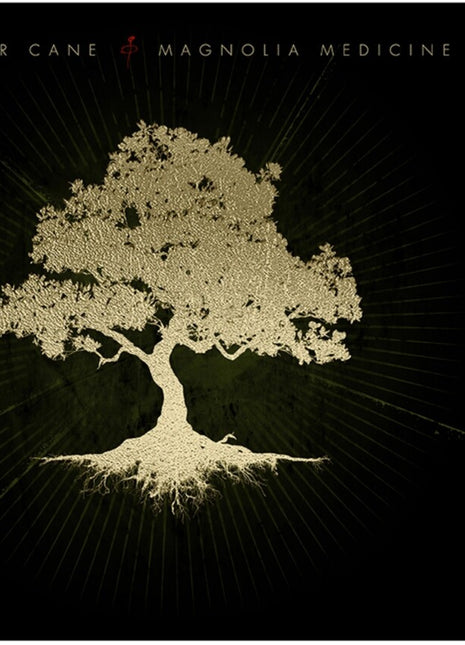 the album cover for Brother Cane - Magnolia Medicine [Indie Exclusive Clear Black Gold Splatter]