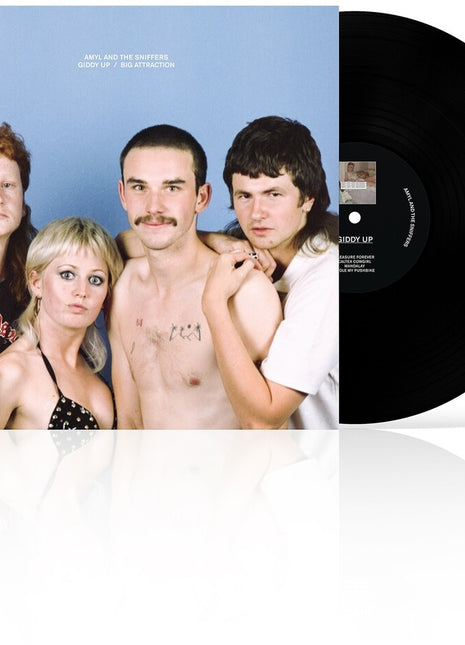 the album cover for Amyl & The Sniffers - Giddy Up / Big Attraction (10 Year Anniversary)