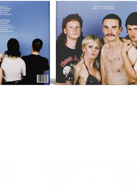 the album cover for Amyl & The Sniffers - Giddy Up / Big Attraction (10 Year Anniversary)