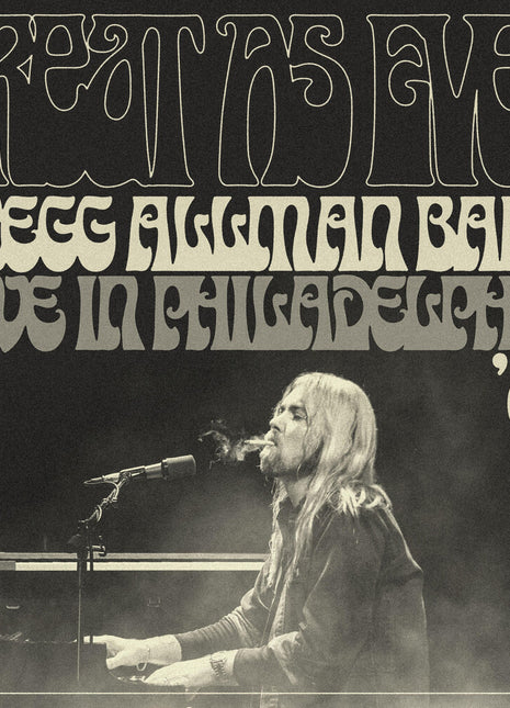 the album cover for Gregg Allman  Band - Great As Ever: Live In Philadelphia (1-11-86)