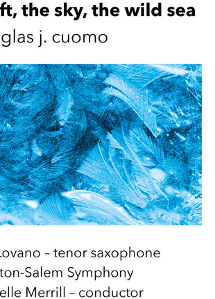 the album cover for Joe Lovano  / Winston Salem Symphony - A Raft The Sky The Wild Sea