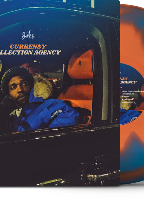 the album cover for Curren$y - Collection Agency - Blue/Orange (Blue) [Colored Vinyl]
