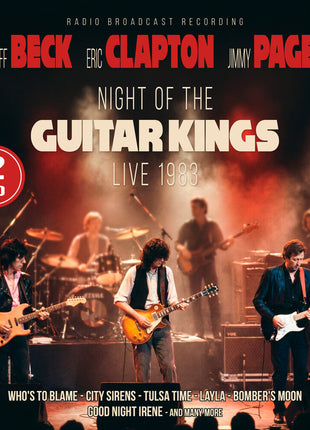 the album cover for Jeff Beck  / Page,Jimmy / Clapton,Eric - Night Of The Guitar Kings 1983 [Digipak]