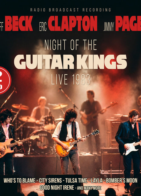 the album cover for Jeff Beck  / Page,Jimmy / Clapton,Eric - Night Of The Guitar Kings 1983 [Digipak]
