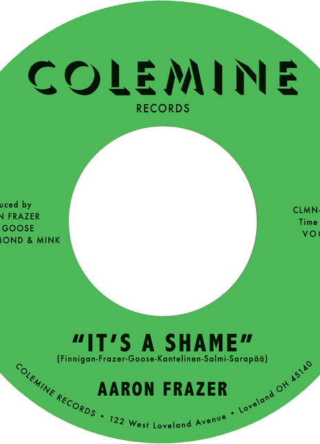 the album cover for Aaron Frazer - It's A Shame B/W The Fool - Green [Colored Vinyl] (Grn)