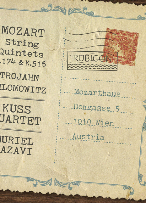the album cover for Kuss Quartet - Mozart: String Quintets K.174 & K.516