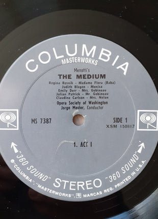 Gian Carlo Menotti - Regina Resnik, Judith Blegen, Opera Society of Washington, Jorge Mester : The Medium (LP, Album)