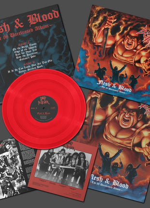 the album cover for mad butcher - Flesh & Blood - 88 Unreleased Album [Colored Vinyl]