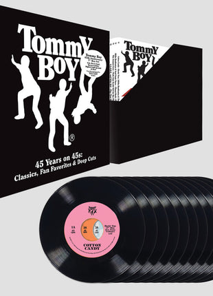 the album cover for Various Artists - Tommy Boy - 45 Years on 45s: Classics, Fan Favorites & Deep Cuts