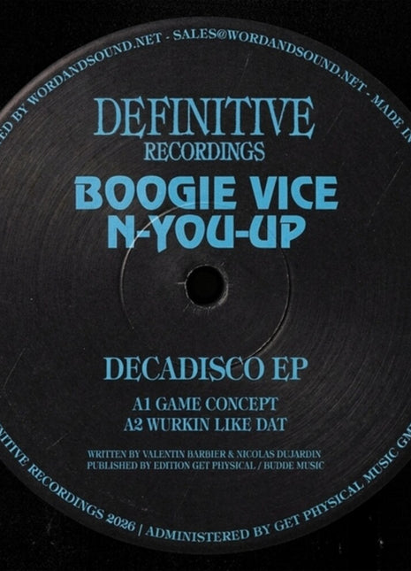 the album cover for Boogie Vice / N-You-Up - Decadisco