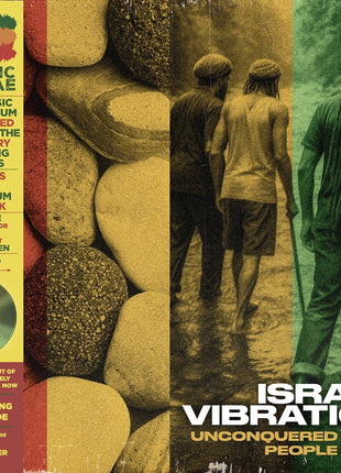 the album cover for Israel Vibration - Unconquered People - Green [Colored Vinyl] [Deluxe] (Grn)