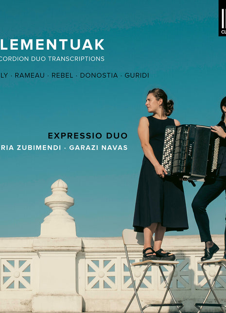 the album cover for Expressio Duo - Elementuak - Accordion Duo Transcriptions
