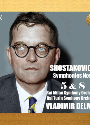 the album cover for Vladimir Delman - Shostakovich: Syms Nos. 5 & 8