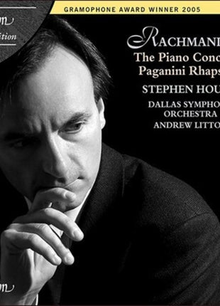 the album cover for Rachmaninoff / Hough / Litton / Dallas Symphony - Rachmaninoff: Piano Ctos 1-4 / Paganini Rhapsody