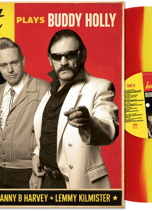 the album cover for The Head Cat - Sings Buddy Holly [Red/Yellow Split]