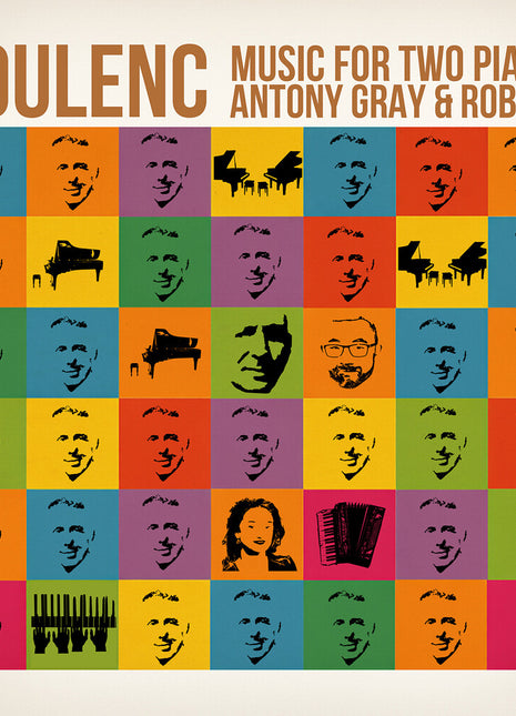 the album cover for Antony Gray - Poulenc: Music For Two Pnos