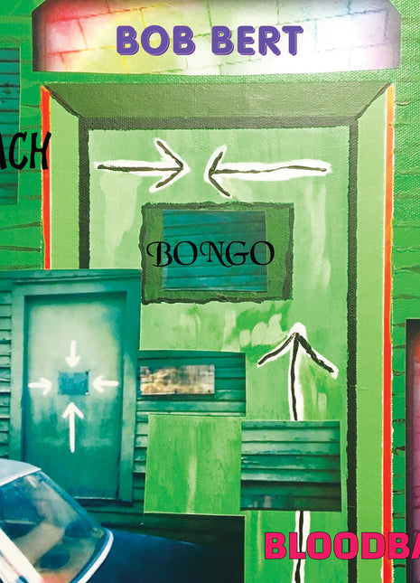 the album cover for Bob Bert - Beach Bongo Bloodbath