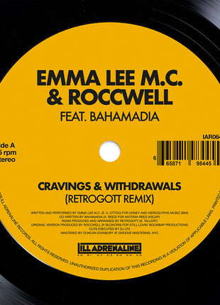 the album cover for Emma Lee M.C. & Roccwell - Cravings & Withdrawals (feat. Bahamadia) [Retrogott Remix]