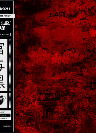 the album cover for Raekwon - Rich & Black ft Nas b/w Crane Style ft Busta Rhymes [Hidden Darts variant with OBI strip and splattered vinyl]
