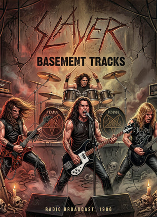 the album cover for Slayer - Basement Tracks [Colored Vinyl] (Red)