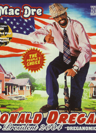 the album cover for Mac Dre - Ronald Dregan - Dreganomics [Colored Vinyl] (Gol) [Limited Edition]