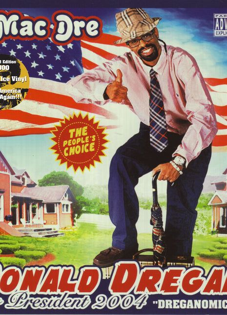 the album cover for Mac Dre - Ronald Dregan - Dreganomics [Colored Vinyl] (Gol) [Limited Edition]