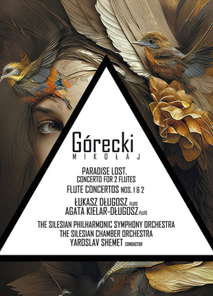 the album cover for The Silesian Philharmonic Symphony Orchestra - Mikolaj Gorecki: Flute Cons
