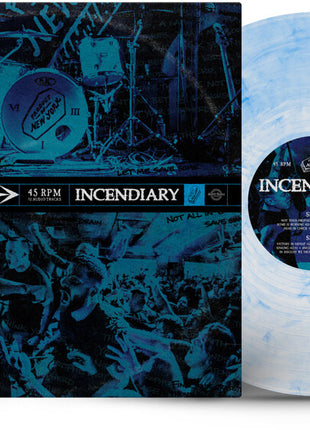 the album cover for Incendiary - Product of New York [Indie Exclusive Clear w/ Cyan Marble]