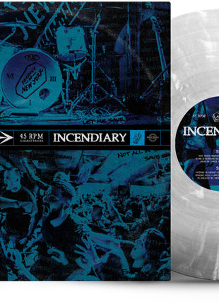 the album cover for Incendiary - Product of New York [Clear w/ White Marble]