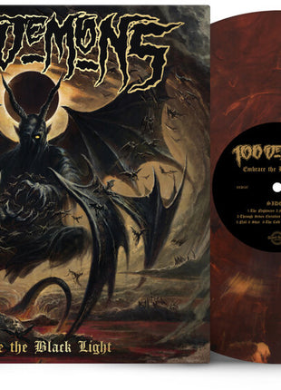 the album cover for 100 Demons - Embrace the Black Light