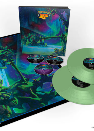 the album cover for Yes - Aurora [Deluxe Light Green Vinyl with 2CD and Blu-Ray Artbook]