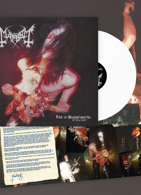 the album cover for Mayhem - Live In Bischofswerda (21st June 1997) [White]