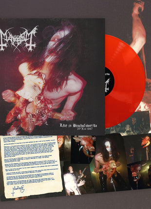 the album cover for Mayhem - Live In Bischofswerda (21st June 1997) [Red]