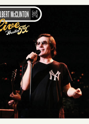 the album cover for Delbert McClinton - Live From Austin Tx [Indie Exclusive] Red White & Blue [Colored Vinyl]