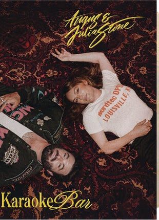 the album cover for Angus & Julia Stone - Karaoke Bar [Indie Exclusive Gold/Clear Smoky Marble]