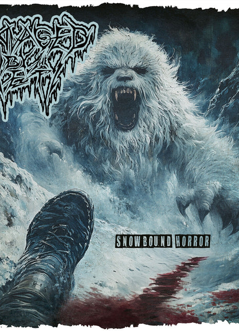 the album cover for Ravaged By The Yeti - Snowbound Horror