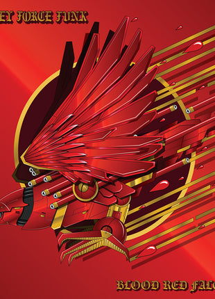 the album cover for Zackey Force Funk - Blood Red Falcon [Blood Red Vinyl]