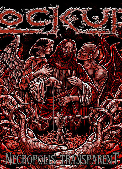 the album cover for Lock Up - Necropolis Transparent - Red Vinyl [Colored Vinyl] (Red)